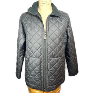 Polo Ralph Lauren Black Diamond Quilted Fleece Lined Jacket SZ Large RARE EUC